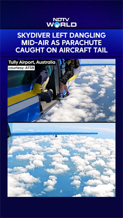 Australia Skydiving | Skydiver Cuts Himself Free After Parachute Snags on Plane at 15,000 ft