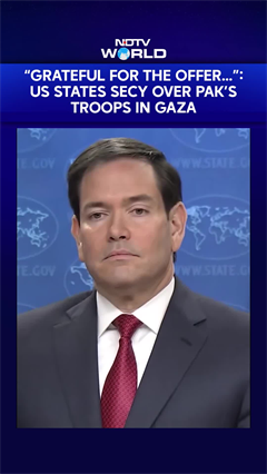 "Grateful To Pak For Offer": US State Secy On Troops For Gaza Peacebuilding