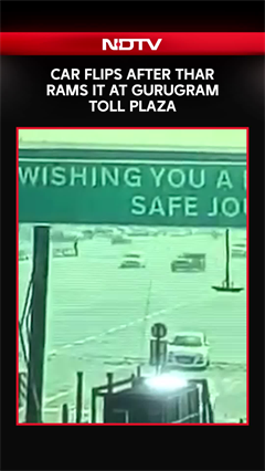 Car Flips After Thar Rams It At Gurugram Toll Plaza, Driver Arrested
