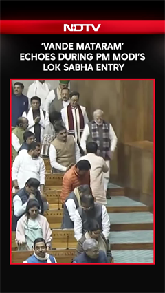 PM Modi Enters Lok Sabha Amid Chants Of 'Vande Mataram' Ahead Of The Debate