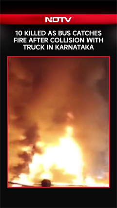 Karnataka Bus Fire | 10 Killed As Bus Catches Fire After Collision With ...