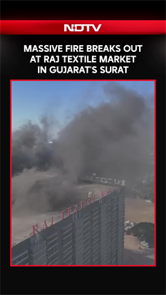 Massive Fire Breaks Out At Raj Textile Market In Gujarat's Surat