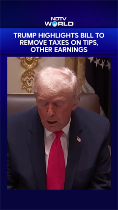 Trump News | US President Trump Highlights Bill Aimed At Removing Taxes On Tips And Other Earnings