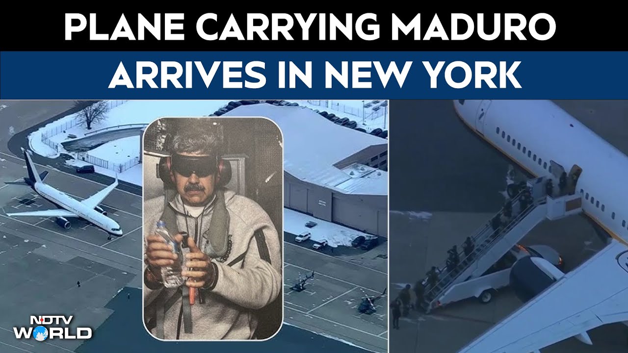 Plane Carrying Deposed Venezuelan Leader Nicol&aacute;s Maduro Arrives In New York
