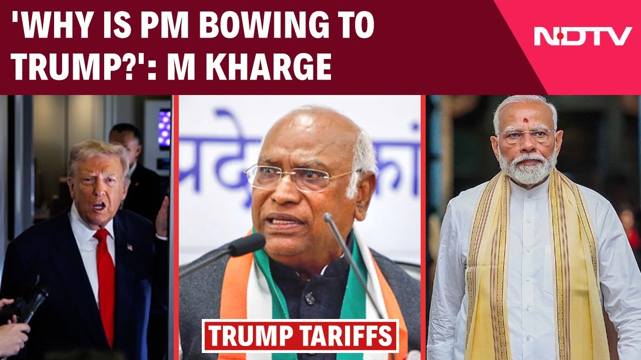 Trump Tariffs India | 'Why Is PM Bowing To Trump?':  Kharge Targets Centre on Trump's Tariff Claims
