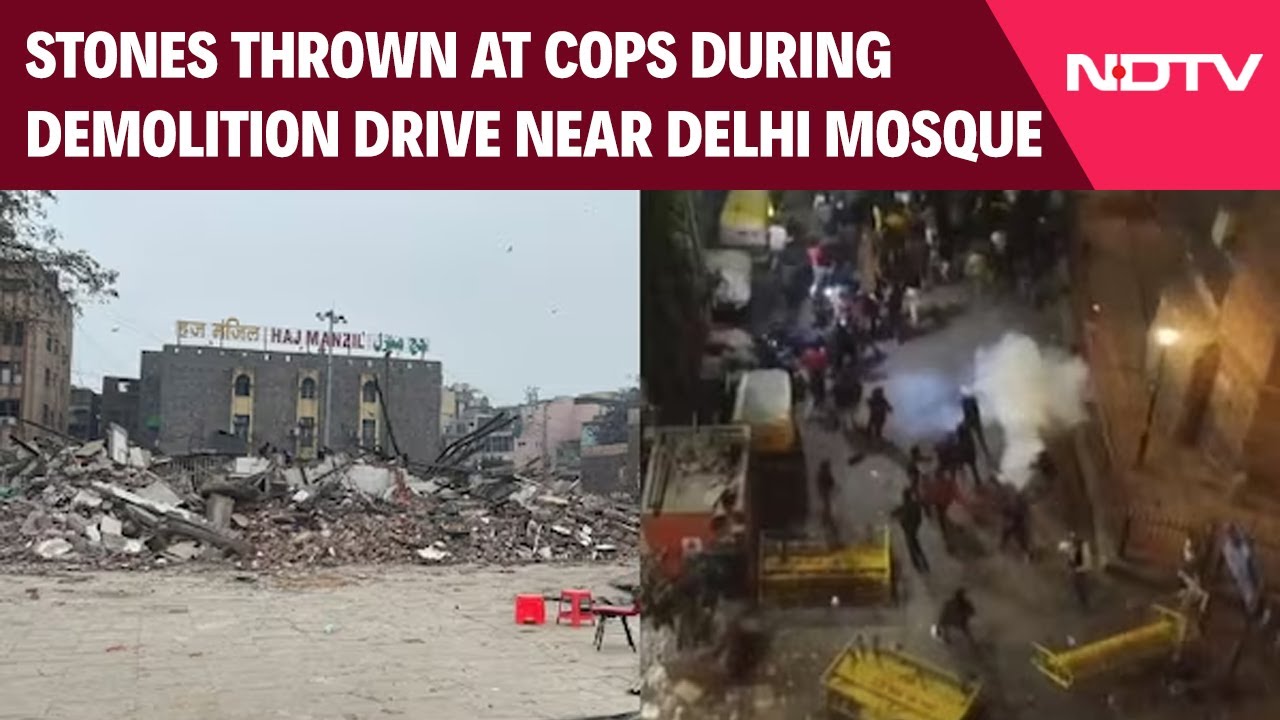 Delhi Demolition News | Stones Thrown At Cops During Demolition Drive Near Delhi Mosque, 5 Injured