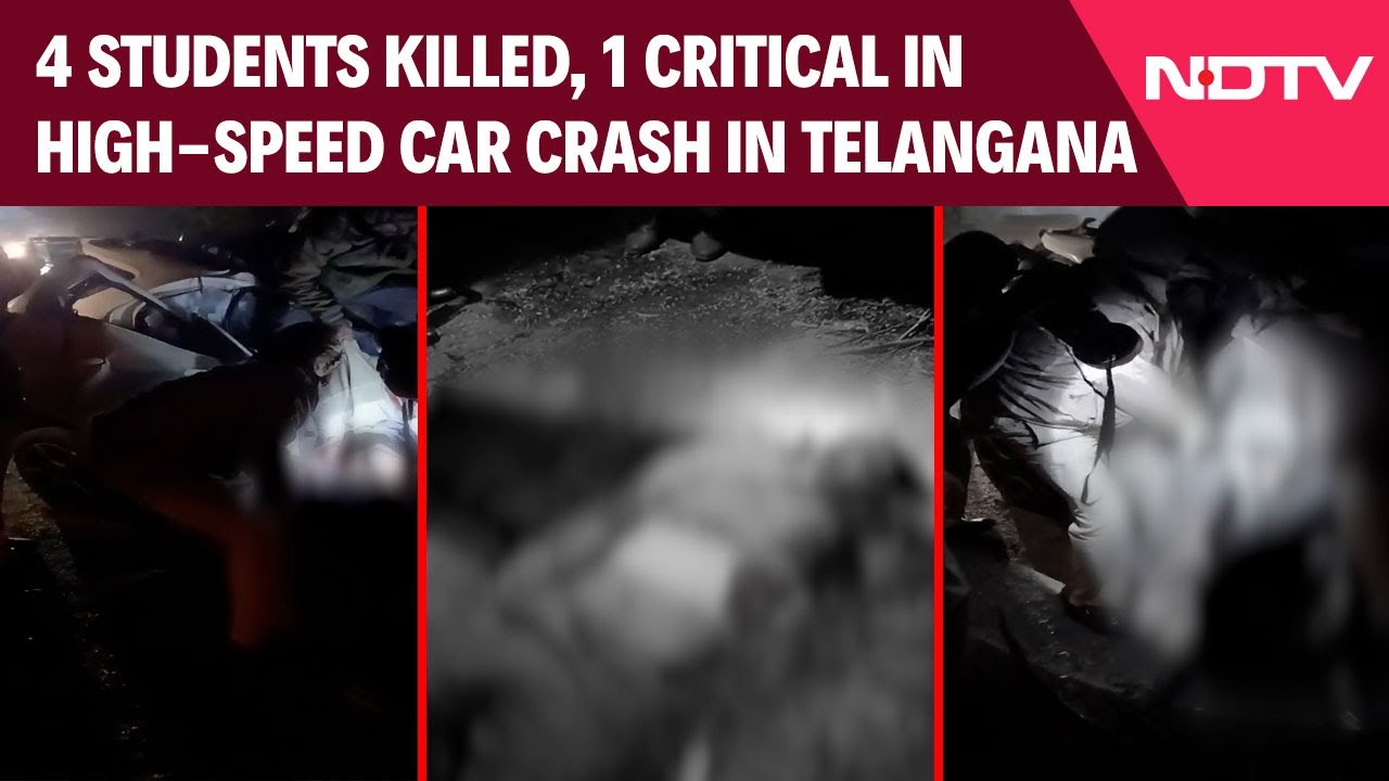 Telangana Road Accident | 4 Students Killed, 1 Critical in High-Speed Car Crash in Ranga Reddy
