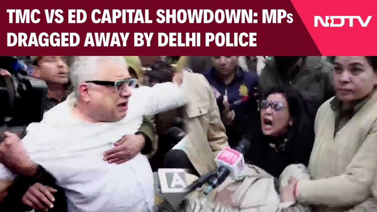 TMC News | High Drama in Delhi As TMC MPs Dragged Away, Detained Outside Kartavya Bhavan