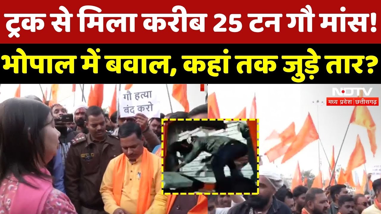 Bhopal News: ट्रक से मिला करीब 25 टन गौ मांस! भोपाल में बवाल! | Breaking | Cow Smuggling | Top News