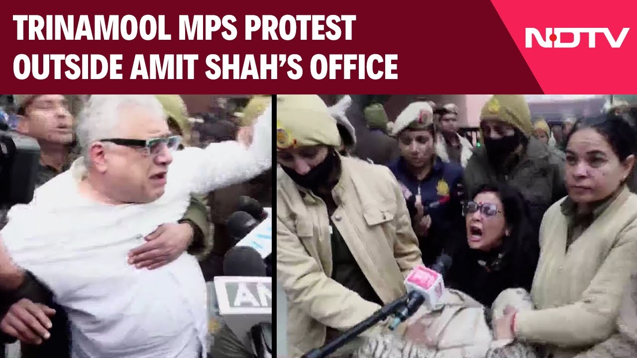 Mamata Banerjee Vs ED | From 'Peaceful' To Screams, Trinamool MPs Protest Outside Amit Shah Office