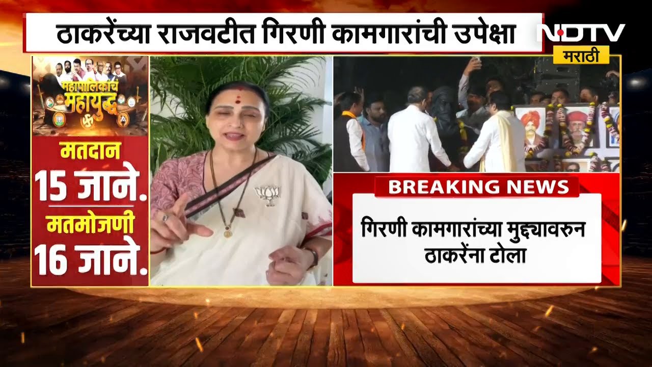 Chitra Wagh On Thackeray Brother's | ठाकरेंच्या राजवटीत गिरणी कामगारांची उपेक्षा- चित्रा वाघ