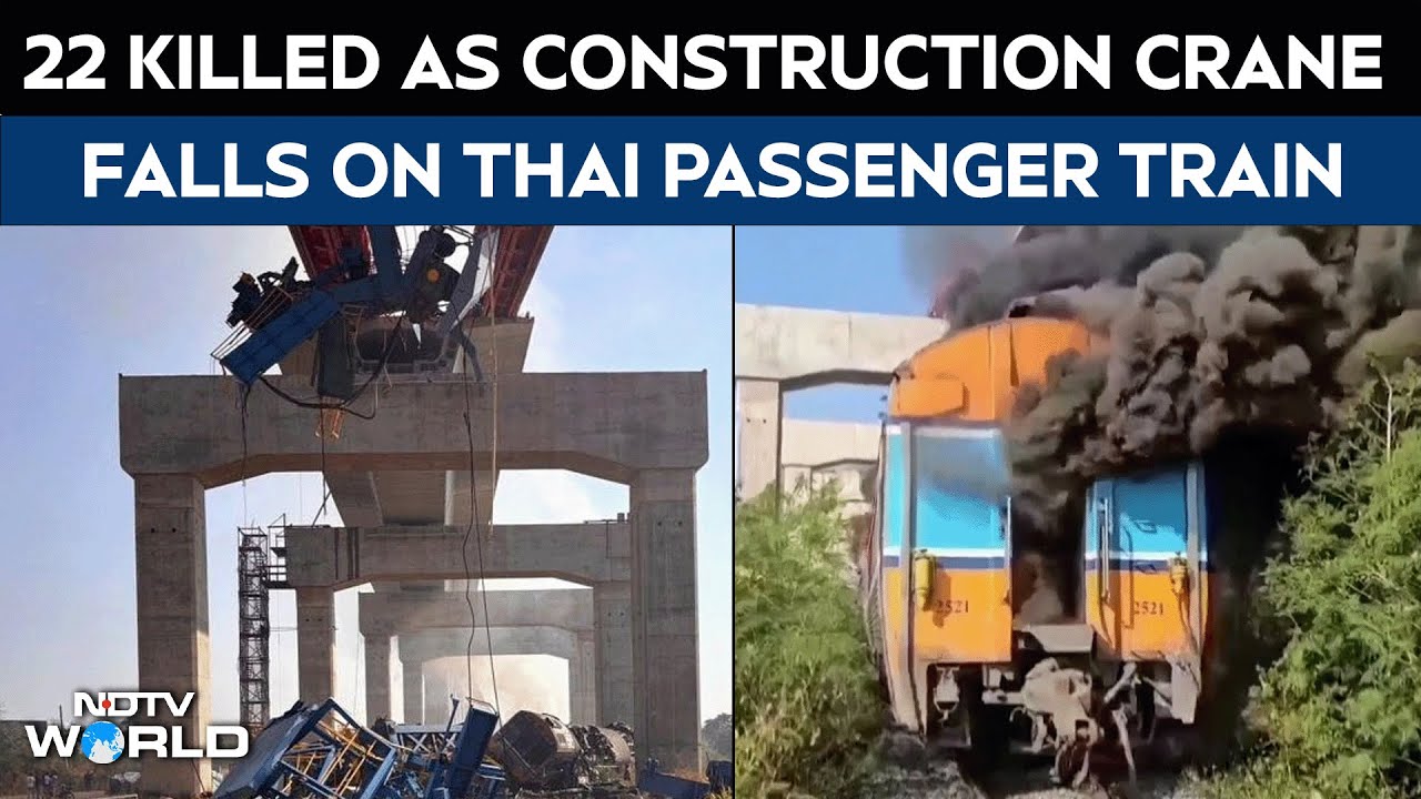 Thailand Train Accident | 22 Killed As Construction Crane Falls On Thai Passenger Train