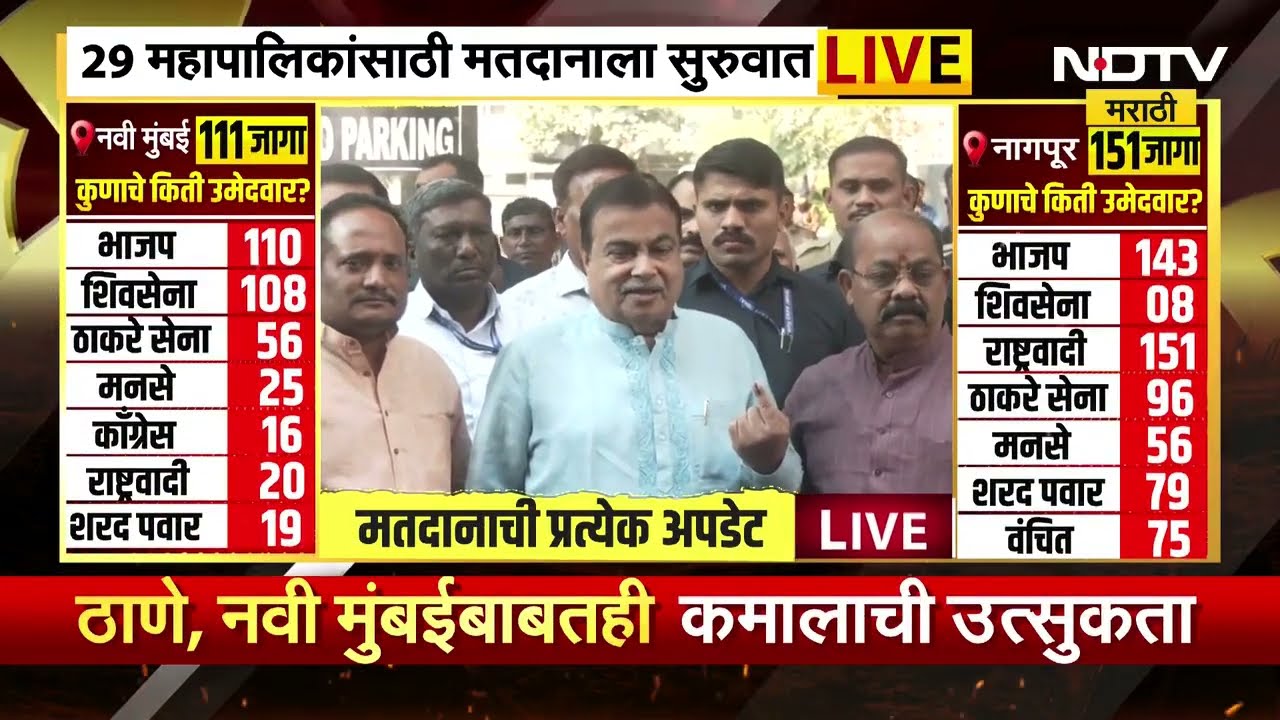 Nitin Gadkari ।  केंद्रीय मंत्री नितीन गडकरी यांनी बजावला मतदानाचा अधिकार, माध्यमांशीही साधला संवाद