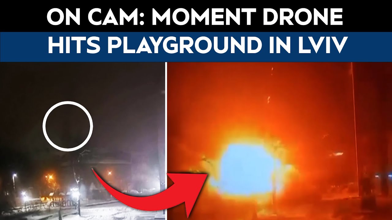 Russia Ukraine War | Drone Strike Hits Children’s Park In Ukraine’s Lviv, CCTV Captures Impact