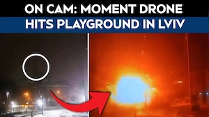 Russia Ukraine War | Drone Strike Hits Children&rsquo;s Park In Ukraine&rsquo;s Lviv, CCTV Captures Impact