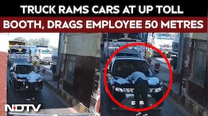 Caught On Camera, Truck Rams Cars At UP Toll Booth, Drags Employee For 50 Metres