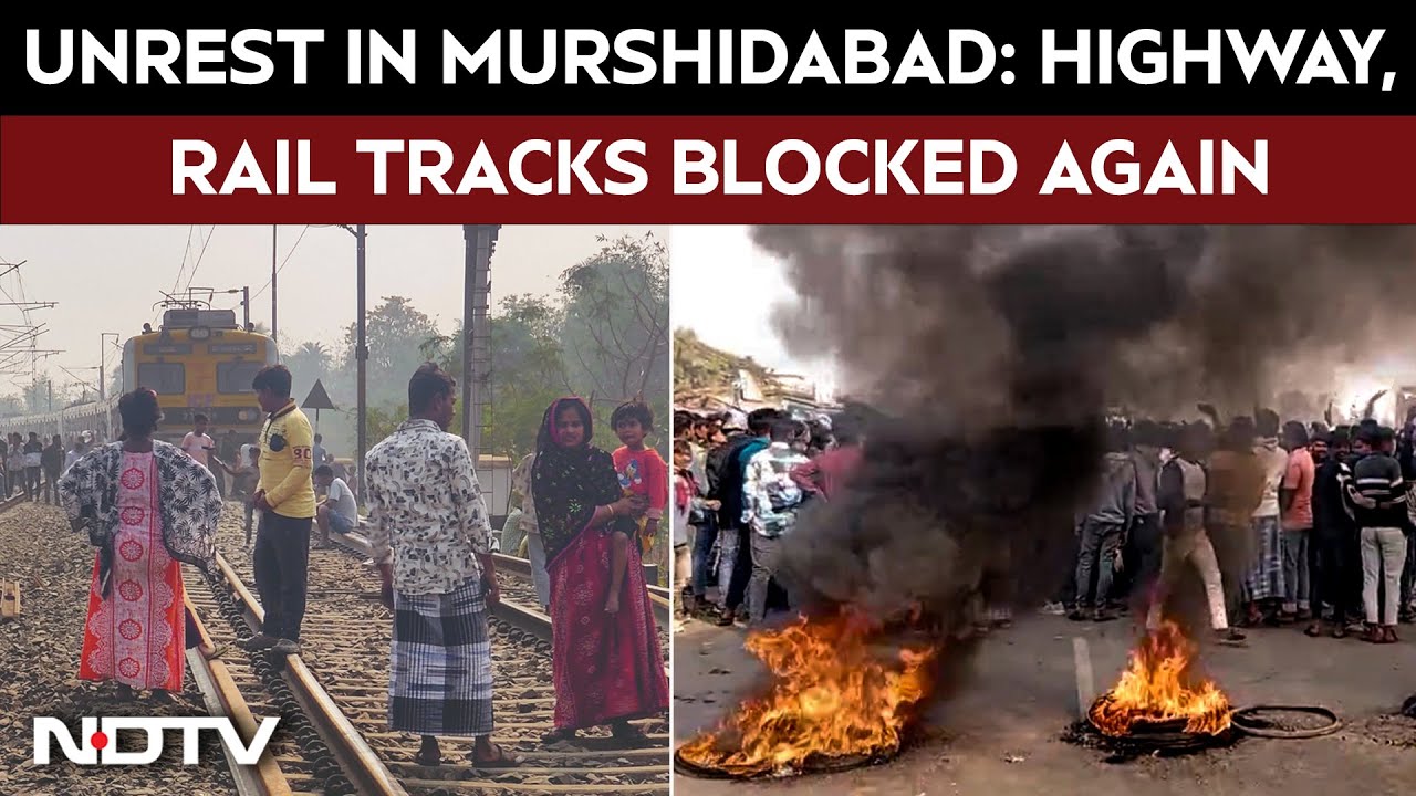 Murshidabad News Today | Fresh Unrest in Murshidabad: NH-12 Blocked Again, Rail Services Hit