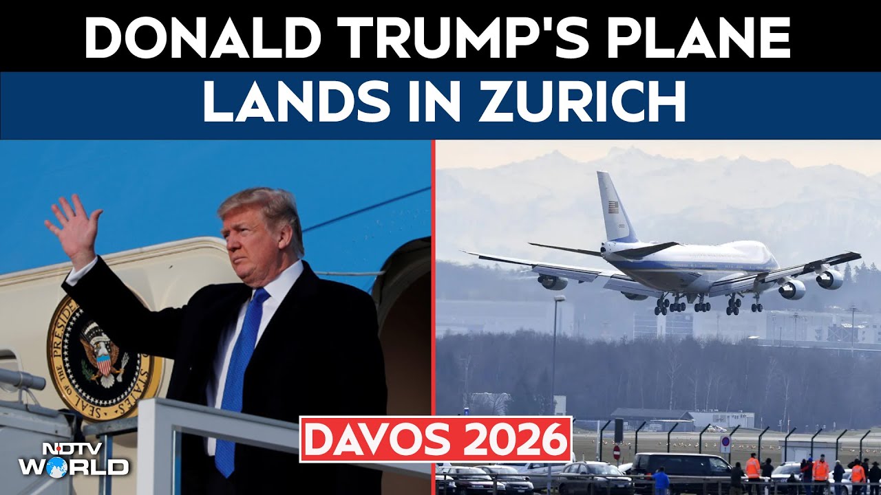 Trump Speech At Davos | Trump Lands In Zurich Ahead Of Speech To World Leaders