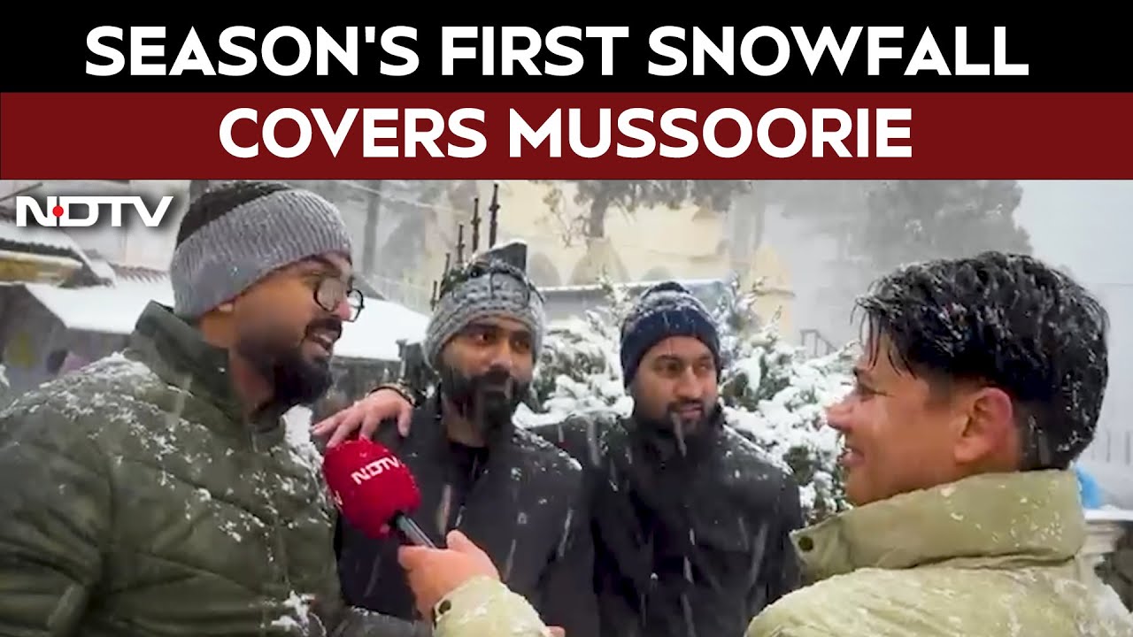 Snowfall In Mussoorie | Season&rsquo;s First Snowfall Covers Mussoorie, Tourists Flock to Hill Town