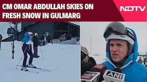 Jammu And Kashmir CM Omar Abdullah skies on fresh snow in Gulmarg
