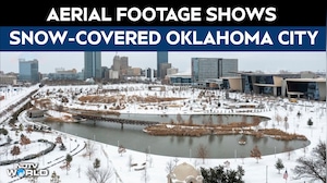 Oklahoma City Weather Live | Aerial Footage Shows Snow-Covered Oklahoma City, Snow Plows At Work