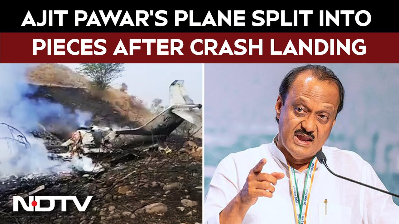 Ajit Pawar's Plane Split Into Pieces After Crash Landing