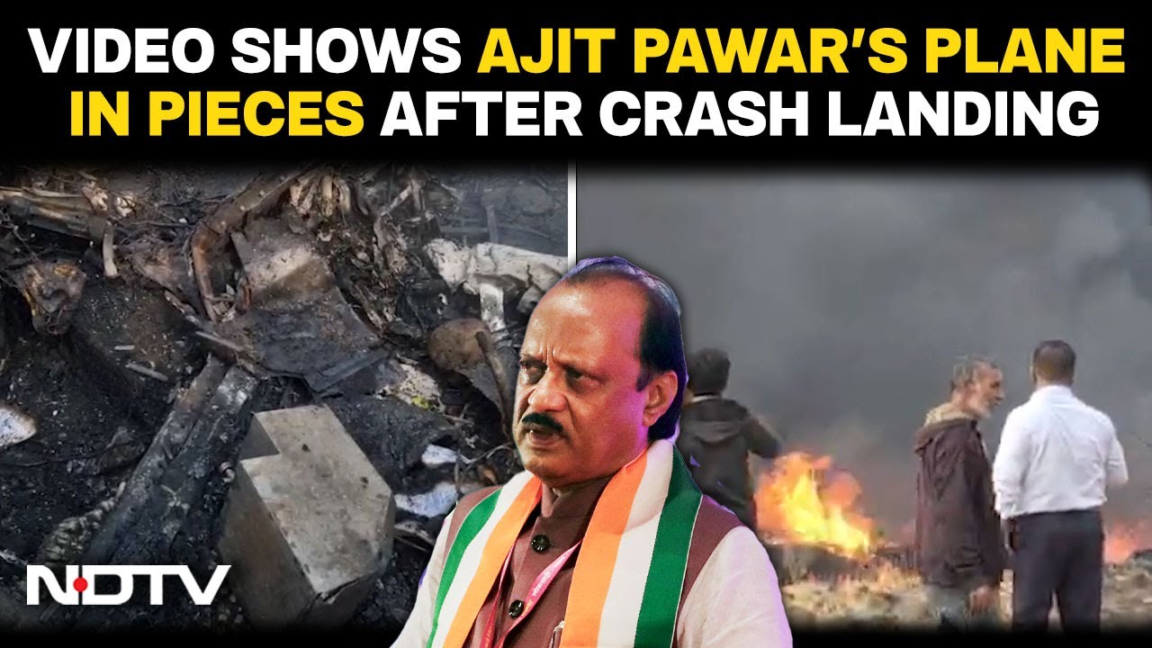 Video Shows Ajit Pawar's Plane In Pieces, On Fire After Crash Landing