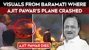 Ajit Pawar News : Visuals From Baramati Where Ajit Pawar's Plane Crashed