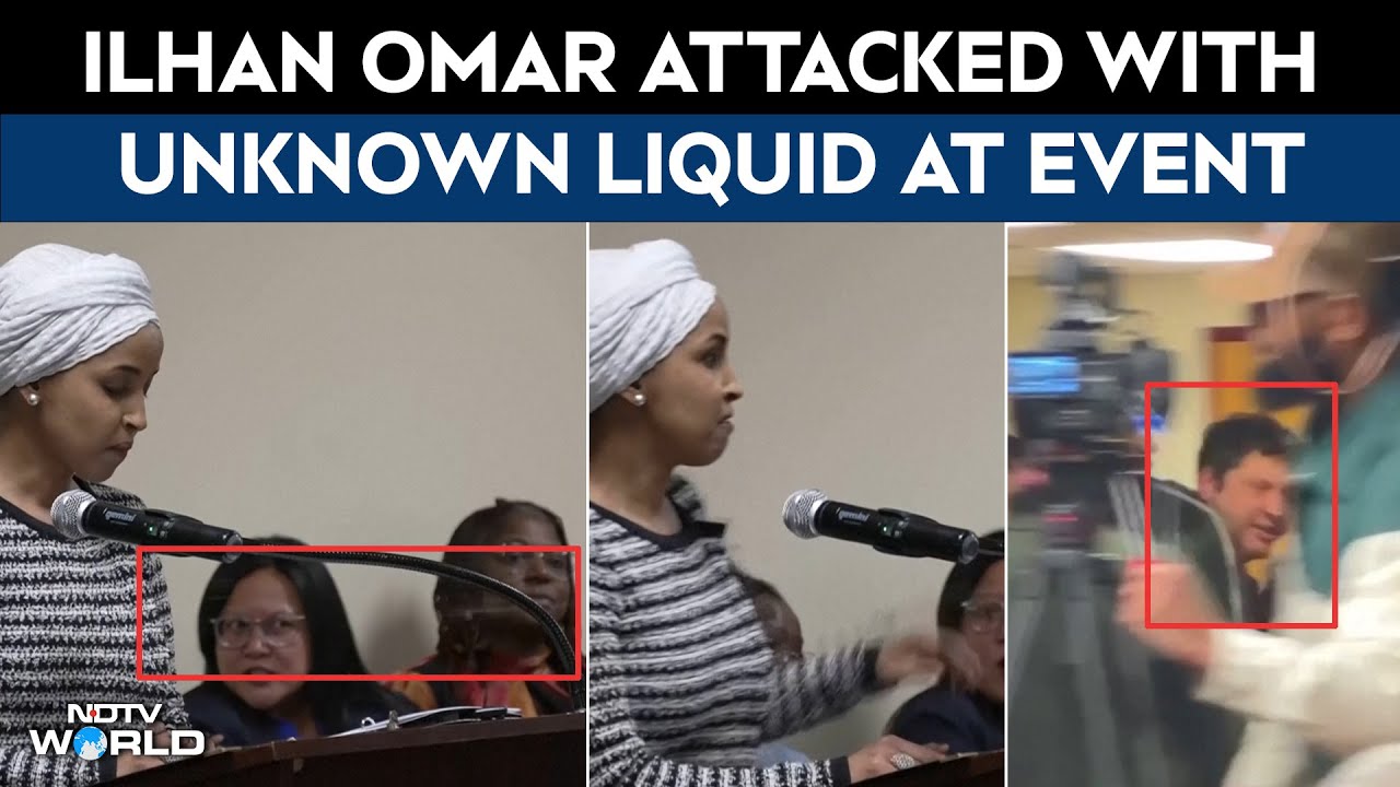 Ilhan Omar Sprayed With Unknown Liquid While Condemning ICE Agents' Actions
