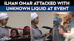 Ilhan Omar Sprayed With Unknown Liquid While Condemning ICE Agents' Actions