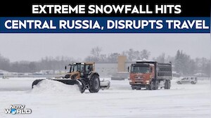 Russia Snowstorm | Extreme Snowfall Hits Central Russia, Causes Traffic Jams, Flight Delays