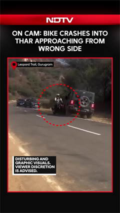 On Cam: Bike Crashes Into Thar Coming From Wrong Side in Gurugram