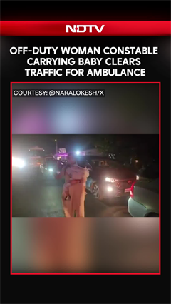 Off-Duty Woman Constable Carrying Baby Clears Traffic For Ambulance In Andhra, Video Goes Viral