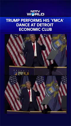 Trump Performs His Iconic 'YMCA' Dance At Detroit Economic Club