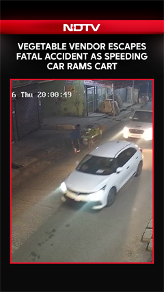 Man's Near-Death Experience As Speeding Car Rams Cart From Behind