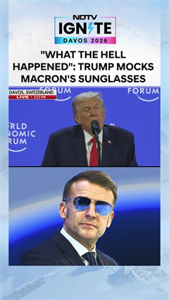 "What The Hell Happened": Trump Mocks Emmanuel Macron's Sunglasses In Davos Speech