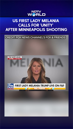 Video: US First Lady Melania Trump Calls For 'Unity' After Minneapolis Shooting
