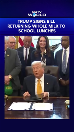 Trump Brings Milk To Oval Office, Signing Bill To Return Whole Milk To Schools