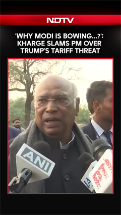 'Why Modi Is Bowing...?': Kharge Slams PM Over Trump's Tariff Threat
