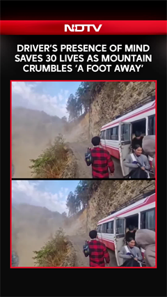 Driver's Presence Of Mind Saves 30 Lives As Bus Stops Seconds Before Landslide