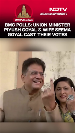 BMC Polls: Union Minister Piyush Goyal & Wife Seema Goyal Cast Their Votes