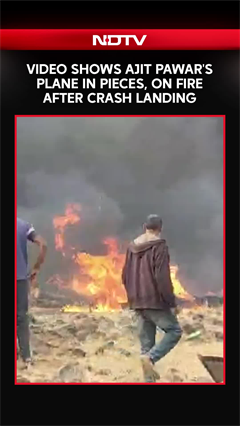 Video Shows Ajit Pawar's Plane In Pieces, On Fire After It Crash-Landed