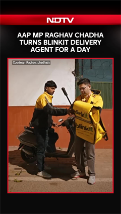 AAP MP Raghav Chadha Turns Blinkit Delivery Agent For A Day