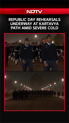 Republic Day Rehearsals Underway At Kartavya Path Amid Severe Cold