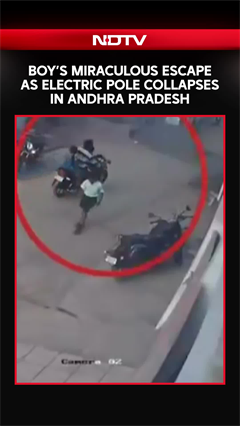 Schoolboy Miraculously Escapes as Electric Pole Collapses in Kurnool, Andhra Pradesh