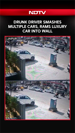Jaipur: Drunk Driver Smashes Multiple Cars, Rams Luxury Car In Wall