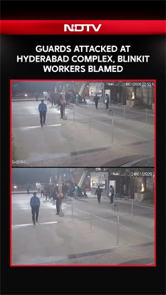 On Camera: Guards Attacked At Hyderabad Complex, Blinkit Workers Blamed