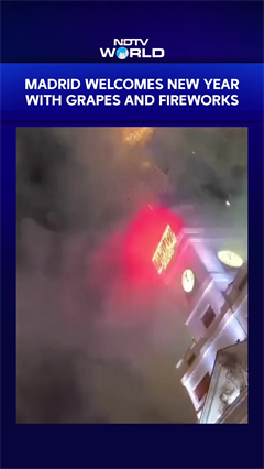 Madrid Welcomes New Year With Grapes And Fireworks