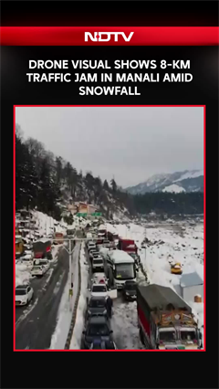 Manali Snowfall | Drone Visual Shows 8-KM Traffic Jam In Manali Amid Snowfall