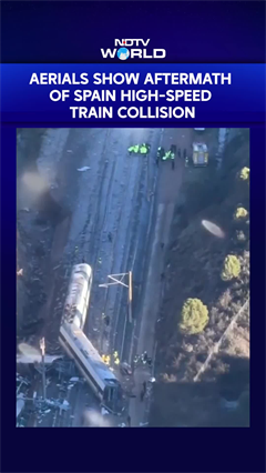 Aerials Show Aftermath Of Spain High-Speed Train Collision As Death Toll Continues To Surge